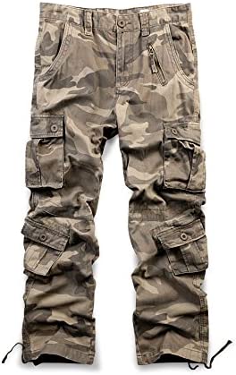 OCHENTA Pantalones cargo militares de algodón para hombre con 8…