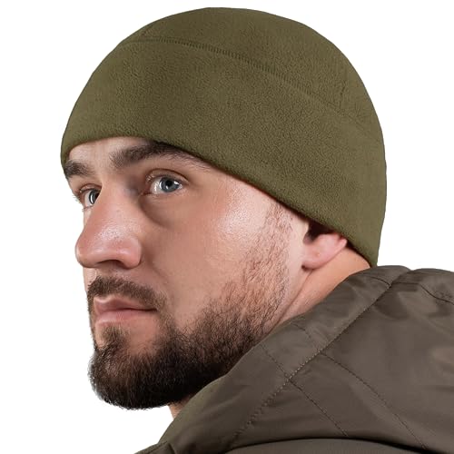M-Tac Táctica Beanie Fleece Watch Cap Militar Ejército Hombres Invierno Sombrero Elite, oliva oscuro, Small