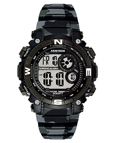 Armitron Sport 40/8284 - Reloj Digital de Resina para Hombre, Cronógrafo, Negro (Camo Black), Cronógrafo