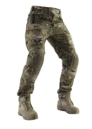 <center>ZAPT – Pantalón de combate para hombre, airsoft, paintball, táctica, con rodilleras, camuflaje militar, pantalón militar (Multicam, S)</center>