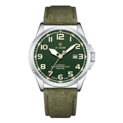 SEA-GULL - Reloj Mecánico para Hombre, Relojes Militares para Hombre, Reloj Militar, Correa de Privacidad Impermeable, Reloj para Exteriores, D581, Verde