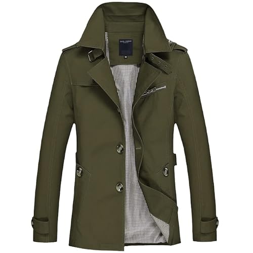 <center>Chamarra de negocios de otoño para hombre, Chamarra larga cortavientos, Chamarra masculino, casual, Gabardina de invierno, Wish2021en8, Large</center>