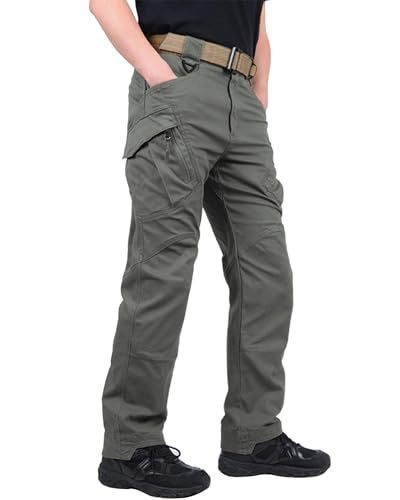 <center>FEDTOSING Pantalones tácticos para Hombre con 9 Bolsillos Algodon Pantalones Militares Pantalones elásticos Pantalones Deportivos de Combate Verde 40W x 30L</center>