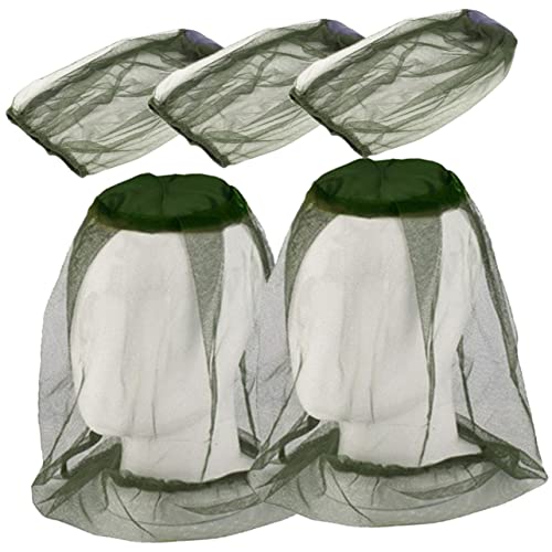 <center>Healeved 5 Piezas Sombrero De Aire Libre Sombreros Sombrero De Apicultor Plegable Sombrero De Red Resistente Desgaste Sombrero De Verano Que Cubre La Cara Army Green Nylon</center>