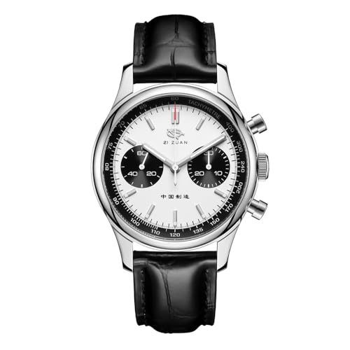 SEAKOSS ST1901 Reloj mecánico de concha de panda blanco para hombre Reloj de pulsera luminoso de cristal Zafiro con esfera mecánica de 40 mm blanco