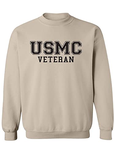 <center>ZerograVitee - Sudadera Con Cuello Redondo y Logotipo de Veterano de la USMC, ProductO Oficial, Arena, pequeño</center>