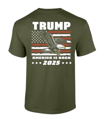 <center>Patriot Pride Trump Eagle - Playera de Manga Corta Con Dreño de Bandera Americana Envejecida de Estados Unidos, Militar, 3x -Large</center>