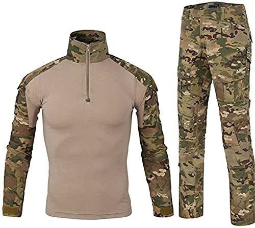<center>Uugood Camisas Airsoft para hombre Pantalones multicam camisa de combate tticico y set de Pantalones camuflaje bdu uniforme militar de paintball, cp, xxl</center>