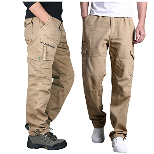 <center>Pantalones Táctico Cargo Para Hombre, Algodón, Combate, Trabajo Militar, Sreperism, Trotar, Camuflaje, Durabilidad, Camping, Caza, Caqui, X-Large</center>