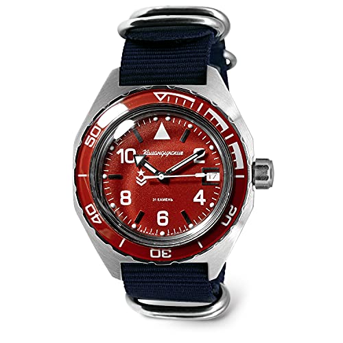 Vostok | KOMANDIRSKIE K-65 RELOJ DE BUCOO OSTILO Militar Ruso para Hombre | WR 200 m | Modelo 650841, Azul / Patchwork