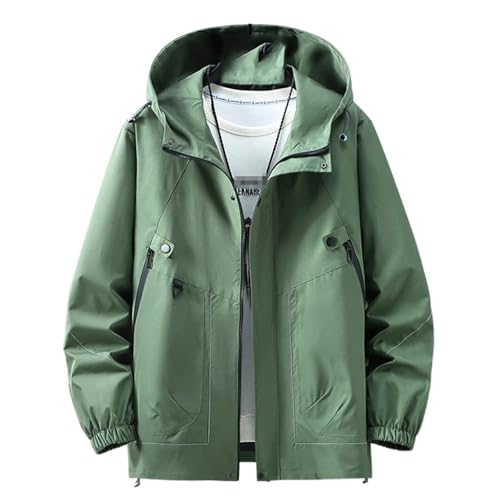<center>CQJFLQC - CARGO CARGO DE CHAMARRA TUPO para Hombre, Con Capucha, Talla Grande, informal, Color Liso, Para Hombre, Verde1, M</center>