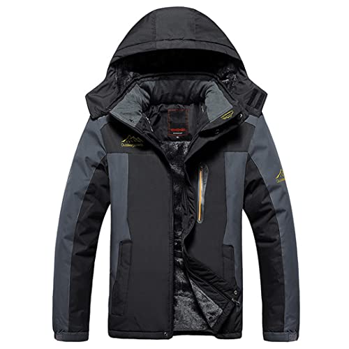 <center>Chamarra de Foro Polar de Invierno de Talla Grande, Chamarra Cálido, Parkas para Hombre, Ropa Militar Para Exteriores, Parkas Cortavientos para Hombre, Negro, XXXXX-LARGE</center>