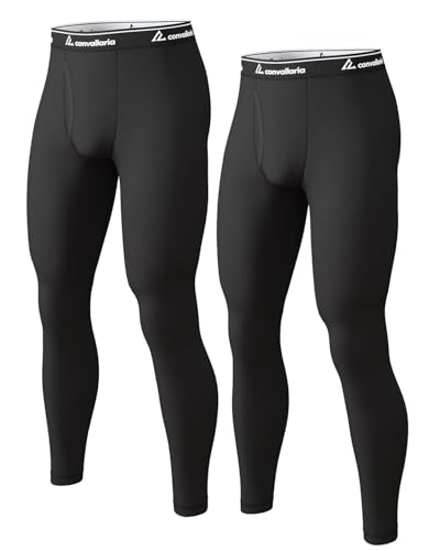 <center>Cl Convallaria -Térmicos para Hombre, Forro Polar, parte inferior de compresión, Capa -Base Atlética, Equipo para Clima Frío, 1, 2, 4 Unidades, B -Negro/Negro</center>