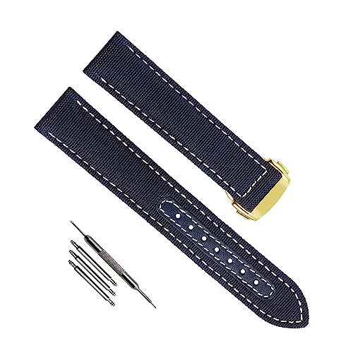 Donongrif Correa de Reloj de Lona Tejida para Omega Seamaster 300 AT150 Tela Cuero Nylon Aqua Terra 150 Correa 19 mm 21 mm (Smokey Mauve, 20 mm)