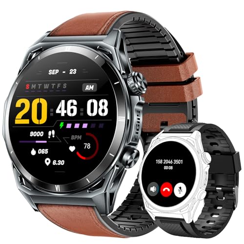 Laytham - Reloj Inteligente para Hombre Con Llamada de 1.43 Pulgadas, AMOLED DE FITNESS, CON MÁS DE 178 MODOS DEPORTIOS CON OXÍGENO EN SANGRE, MONITOR DE SUEIMO DE 24 HORAS, PODÓMOTRO IP68, RELOJA