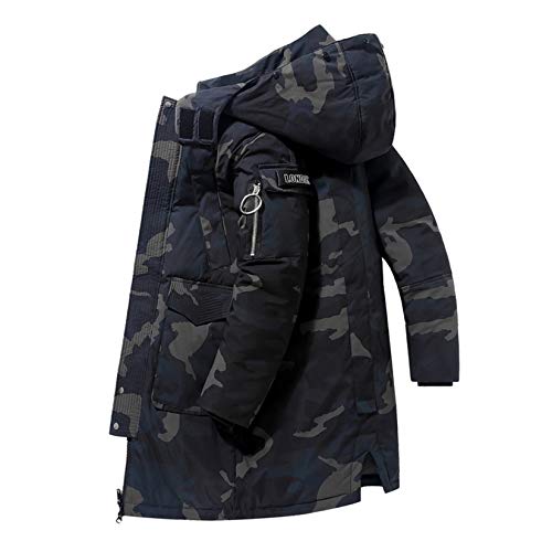 <center>Onsefzmz Chamarra de Plumón de CamuflAJE de Invierno para Hombre, 30 grados, Gesa, Cálida, Larga, Cuello de Piel, Cortavientos, Color Blanco, Negro -, XXXXL</center>