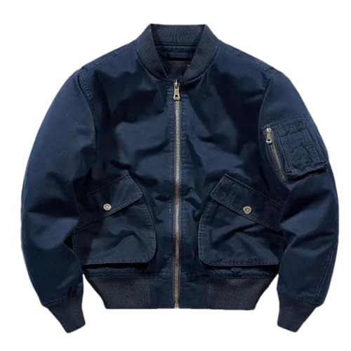 <center>POHULLAN - CHAMARRA DE ALGODÓN PARA HARMBRE, PARA OTORO, INVIERNO, CASUAL, SULELTO, PARA EXTERIERES, ROPA DE TRABAJO, COLOR AZUL MARINO, TALA M, MARINO, M.</center>