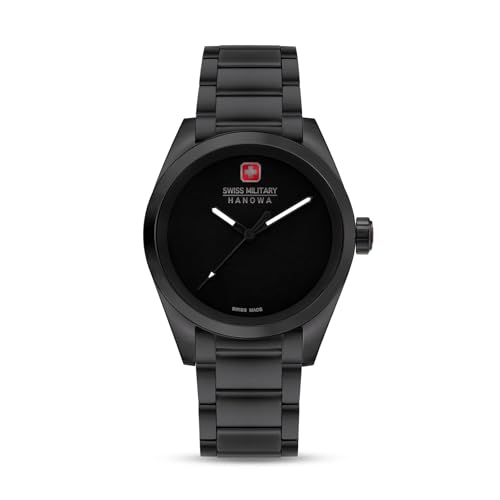 Swiss Military Hanowa SMWGG0003530 - Reloj de Pulsera para Hombre (Cuarzo y Cristal de Zafiro Oscuro), color negro, negro, pulsera