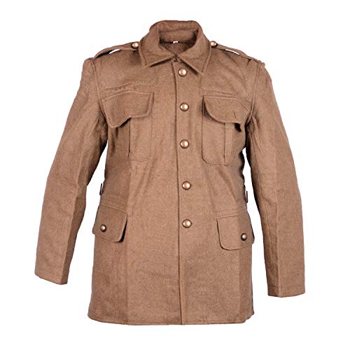 <center>Warrplica WW1 - Vestido de Servicio del Ejército Británnico Sd Tunika / Vestido de Servicio Con Patrón Británnico / Equipo de Uniforme WW1 - Reproducción (L - 42 Pulgadas), Khaki Greenish, 42</center>