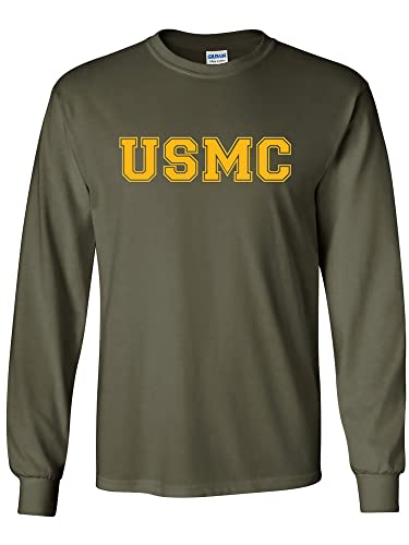 <center>Zerogravitee USMC Athletic Gold - Camiseta de Manga Larga para Adulto, Verde (verde militar), genial</center>