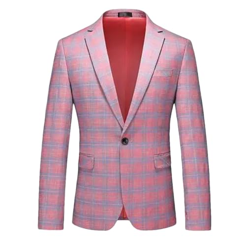 <center>Chamarra de Traje A Cuadros de Primavera para Hombre, a la Moda, Delgada, Para Vestir, 833 Pnnrk, M</center>