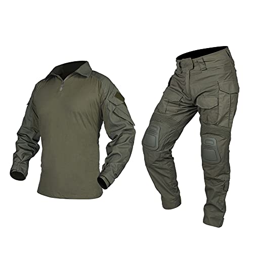 <center>IDOGEAR HOMBRES G3 UNIFORMES DE COMBATE TRAJES TATTICOS CON RODILLAS Y CODER KONJUNTOS DE ROPA DE TOMO DE CAZA (Ranger Green, Groß)</center>