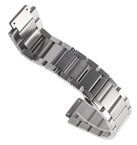 Instruments Correa Clásica de Acero inoxidable para Hublot Big Bangfusion Series, Correa de Reloj, Pulsera, Correa de Reloj para Hombres y Mujeres (color, plata: 27 mm -19 mm)